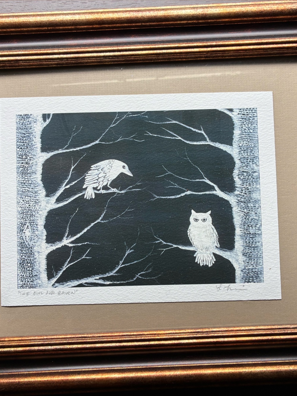 Framed Owl and Raven Print 🦉🦉🐦‍⬛🐦‍⬛ - Picture 7 of 7